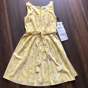 Yellow and white polka dot dress